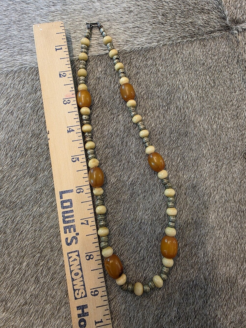 African Amber & Bone Necklace Set Vintage - Picture 4 of 5